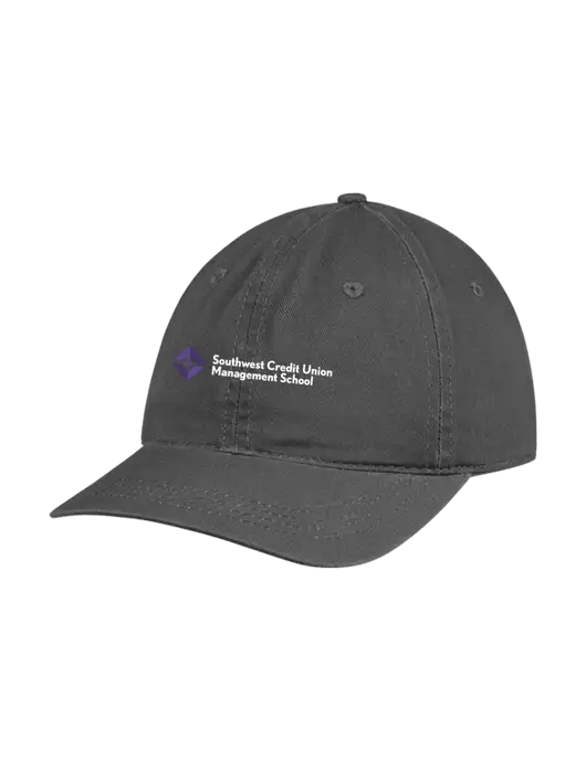 Garment Washed Unstructured Twill Charcoal Cap w/SCMS Logo