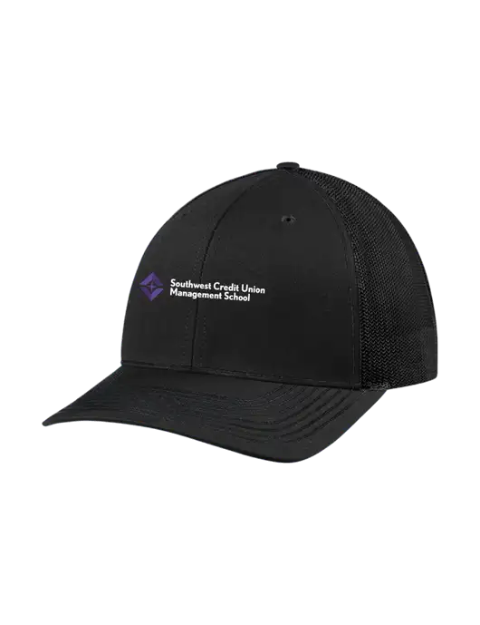 Richardson Adjustable Snapback Original 112 Trucker Cap Black w/Black Mesh w/SCMS Logo