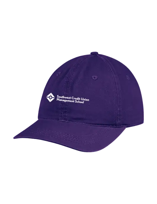 Garment Washed Unstructured Twill Purple Cap w/SCMS Logo