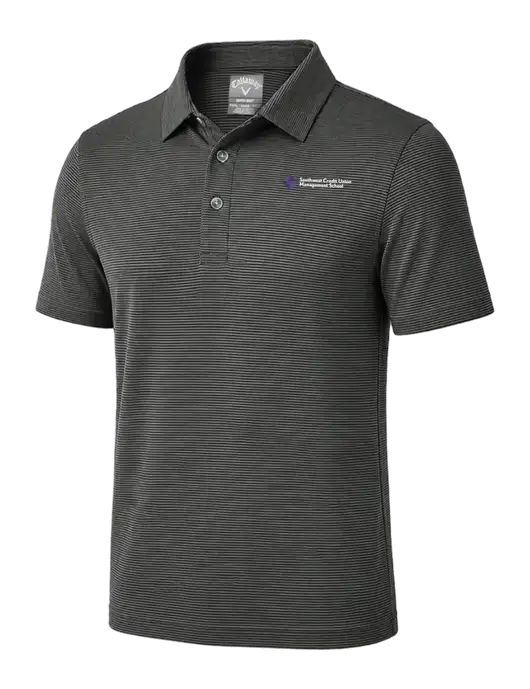 Callaway Black Fine Line Stripe Polo w/SCMS Logo