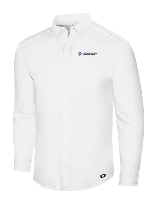 OGIO Bright White Modern Code Stretch Button-Up Shirt w/SCMS Logo