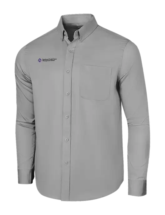 Long Sleeve Light Grey Superpro React Twill Shirt w/SCMS Logo
