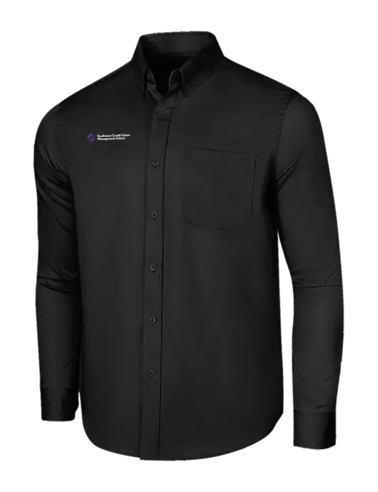 Long Sleeve Deep Black Superpro React Twill Shirt w/SCMS Logo