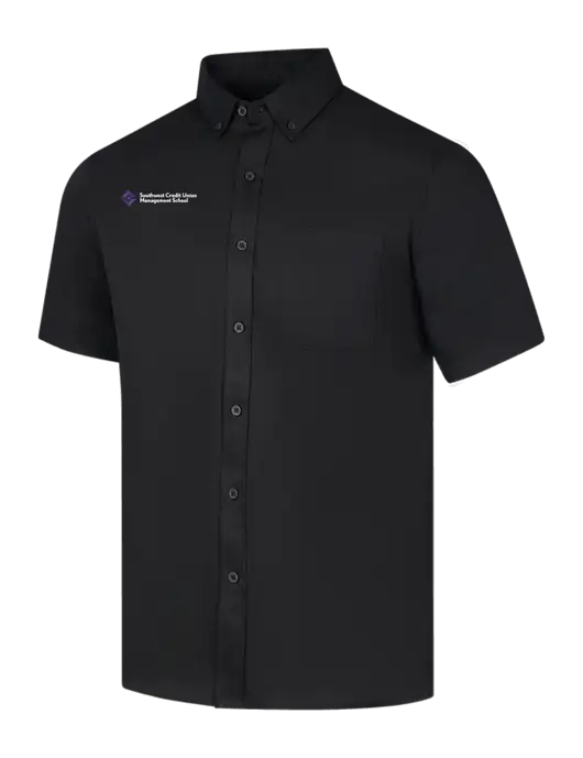 Short Sleeve Deep Black Superpro React Twill Shirt w/SCMS Logo