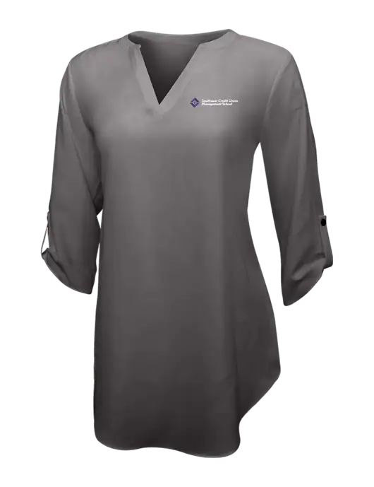 Dark Grey Womens 3/4 Sleeve Tunic Blouse w/SCMS Logo