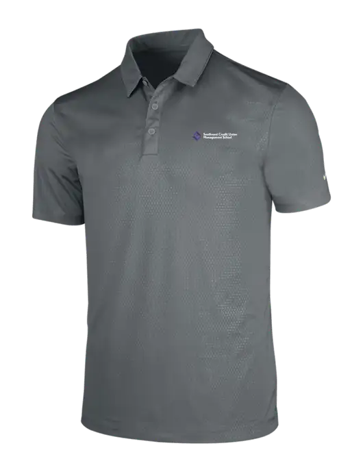 NIKE Medium Grey Dri-Fit Embossed Tri-Blade Polo w/SCMS Logo