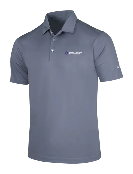 NIKE Medium Grey Dri-Fit Vertical Mesh Polo w/SCMS Logo