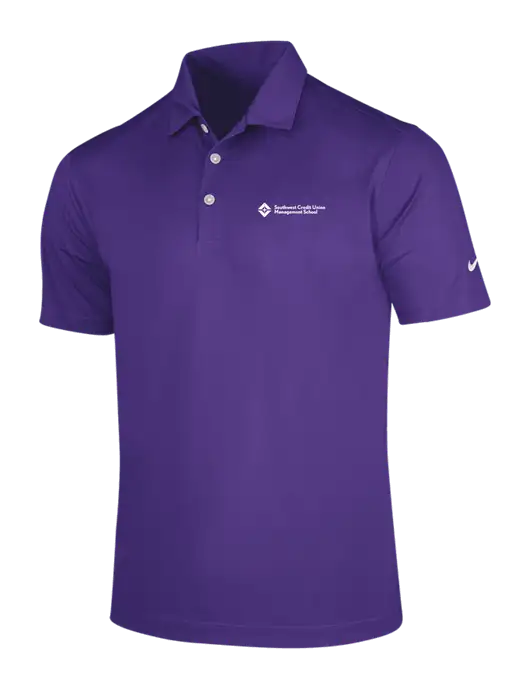 NIKE Purple Dri-Fit Vertical Mesh Polo w/SCMS Logo