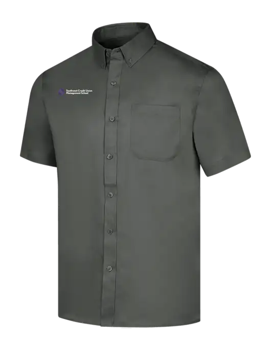 Short Sleeve Dark Grey Superpro React Twill Shirt w/SCMS Logo