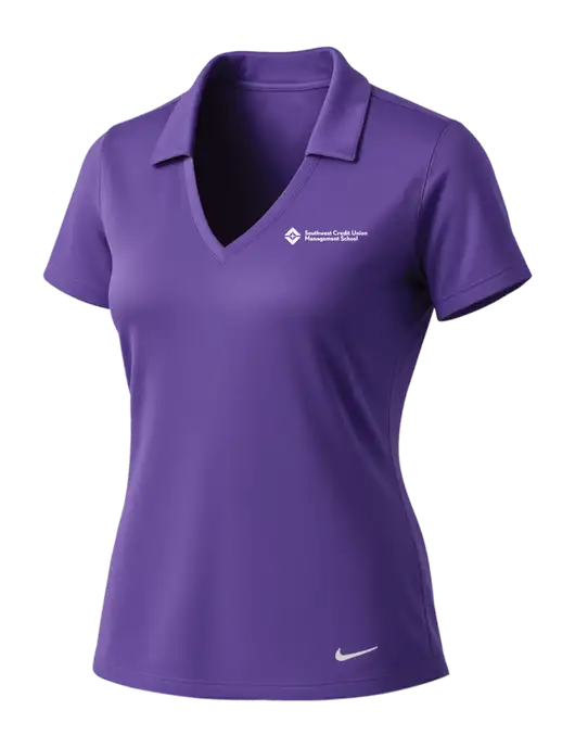 NIKE Purple Womens Dri-Fit Vertical Mesh Polo w/SCMS Logo