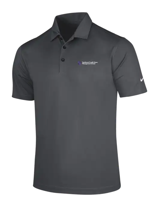 NIKE Dark Grey Dri-Fit Vertical Mesh Polo w/SCMS Logo