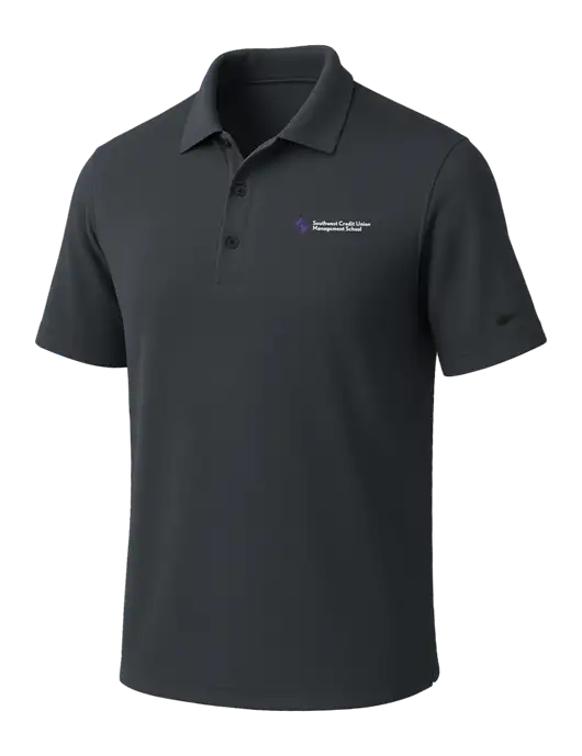NIKE Dark Grey Dri-Fit Micro Pique Polo w/SCMS Logo