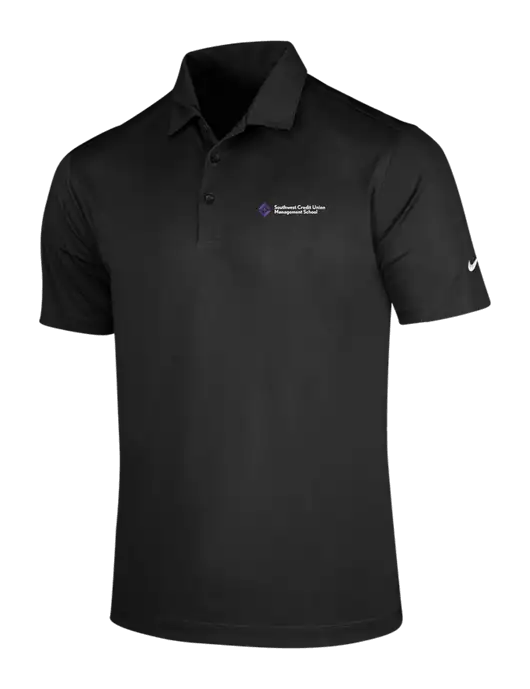 NIKE Black Dri-Fit Vertical Mesh Polo w/SCMS Logo