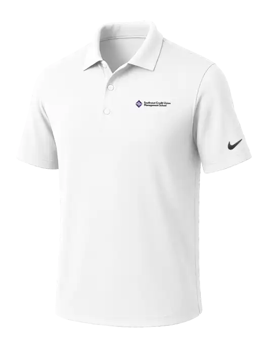 NIKE White Dri-Fit Micro Pique Polo w/SCMS Logo
