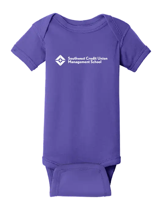 Rabbit Skins Purple Infant Short Sleeve Baby Rib Bodysuit w/SCMS Logo