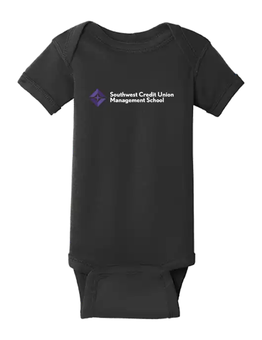 Rabbit Skins Black Infant Short Sleeve Baby Rib Bodysuit w/SCMS Logo