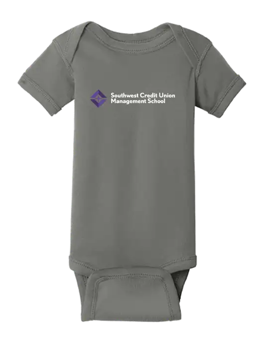 Rabbit Skins Charcoal Infant Short Sleeve Baby Rib Bodysuit w/SCMS Logo