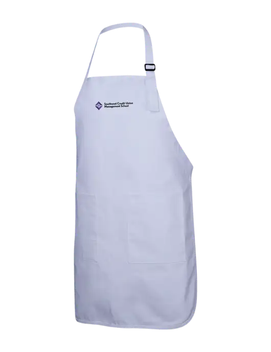 Full-Length White Apron With Pockets w/SCMS Logo