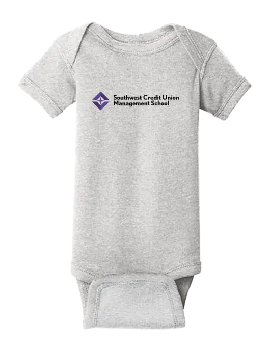 Rabbit Skins Light Grey Heather Infant Short Sleeve Baby Rib Bodysuit w/SCMS Logo
