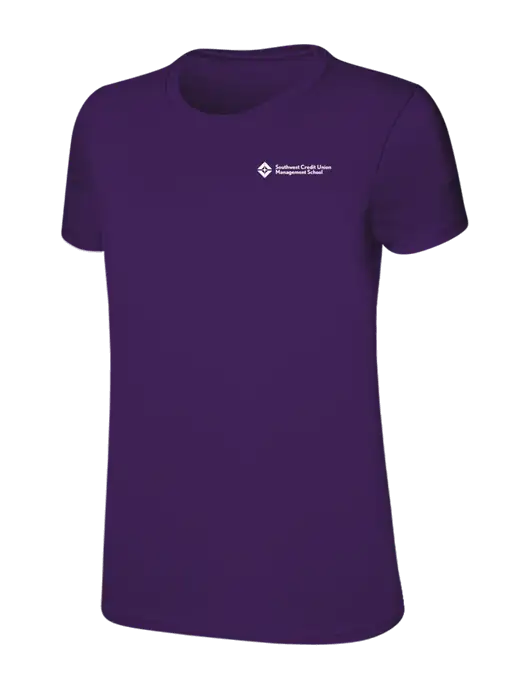 Womens Ring Spun Purple 4.5 oz T-Shirt w/SCMS Logo