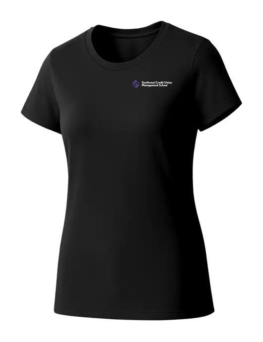 Womens Seriously Soft Black T-Shirt w/SCMS Logo
