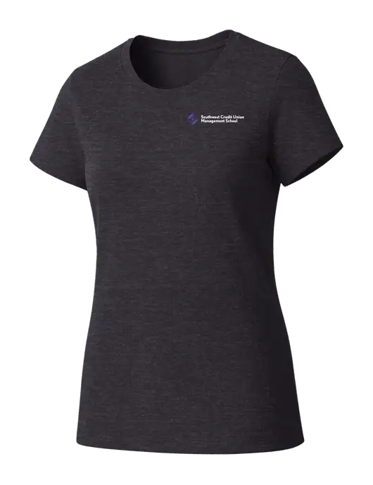 Womens Seriously Soft Heathered Charcoal T-Shirt w/SCMS Logo