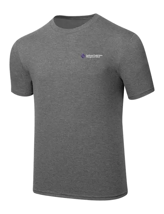 Simply Soft Heathered Medium Grey 4.5oz  Poly/Combed Ring Spun Cotton T-Shirt w/SCMS Logo