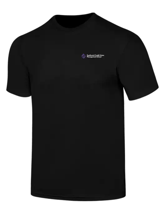 Simply Soft Black 4.5oz  Poly/Combed Ring Spun Cotton T-Shirt w/SCMS Logo