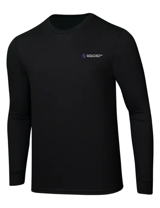 Simply Soft Long Sleeve Black 4.5 oz, Poly/Combed Ring Spun Cotton T-Shirt w/SCMS Logo
