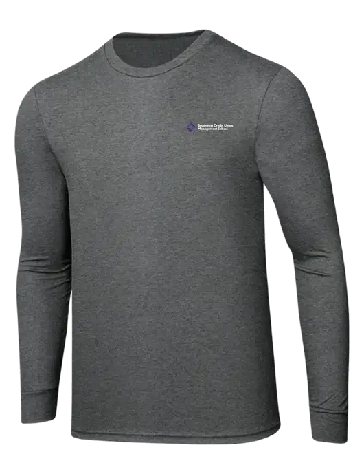 Simply Soft Long Sleeve Medium Grey Frost 4.5 oz, Poly/Combed Ring Spun Cotton T-Shirt w/SCMS Logo