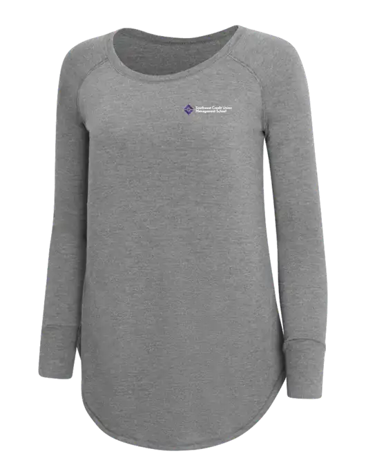 Womens Perfect Wide Collar Tunic Tri-Blend Grey Frost 4.5 oz T-Shirt w/SCMS Logo