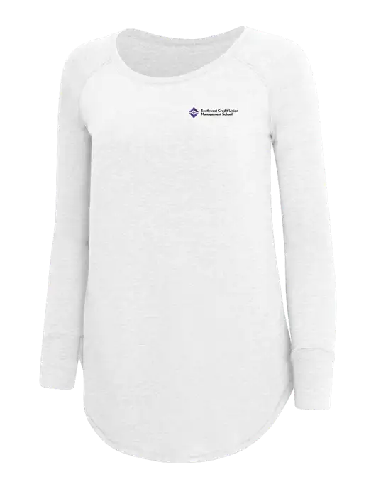 Womens Perfect Wide Collar Tunic Tri-Blend White 4.5 oz T-Shirt w/SCMS Logo