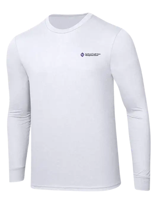 Simply Soft Long Sleeve White 4.5 oz, Poly/Combed Ring Spun Cotton T-Shirt w/SCMS Logo