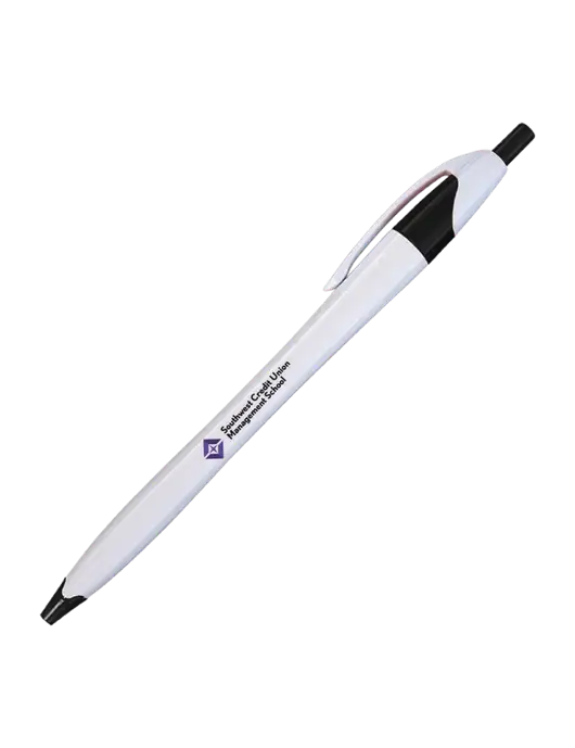 Novella White/Black Classic Pen - Blue Ink w/SCMS Logo
