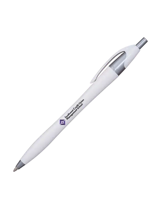 Novella White/Silver Shimmer Pen - Blue Ink w/SCMS Logo