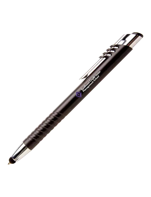 Schirhart Black Stylus Pen - Blue Ink w/SCMS Logo