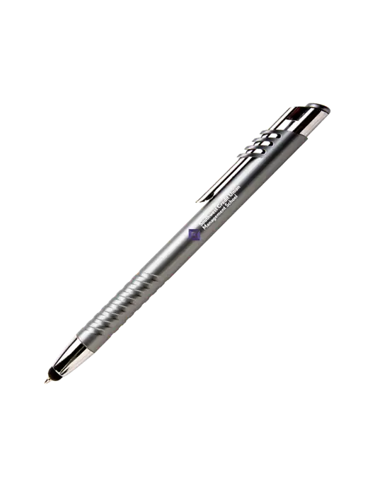Schirhart Grey Stylus Pen - Blue Ink w/SCMS Logo