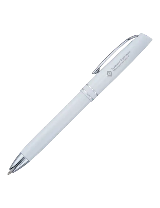 White Anguilla Black Ink Pen w/SCMS Logo