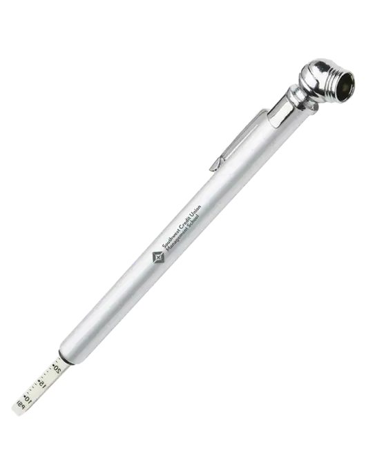 Quick View Silver Tire Gauge w/SCMS Logo