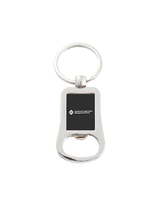 Silver & Black Bottle Opener Keychain w/SCMS Logo