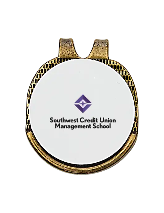 Antique Gold Hat Clip w/Golf Ball Marker w/SCMS  Logo