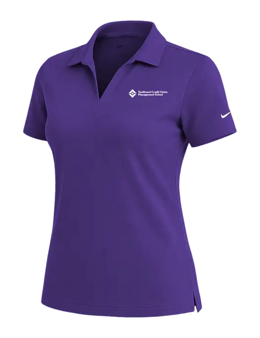 NIKE Purple Womens Dri-Fit Micro Pique Polo w/SCMS Logo