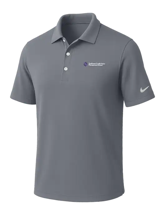 NIKE Medium Grey Dri-Fit Micro Pique Polo w/SCMS Logo