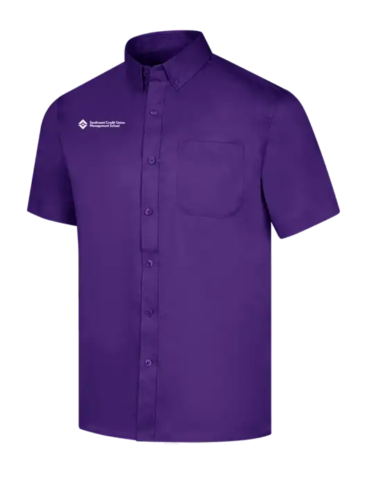 Short Sleeve Purple Superpro React Twill Shirt w/SCMS Logo