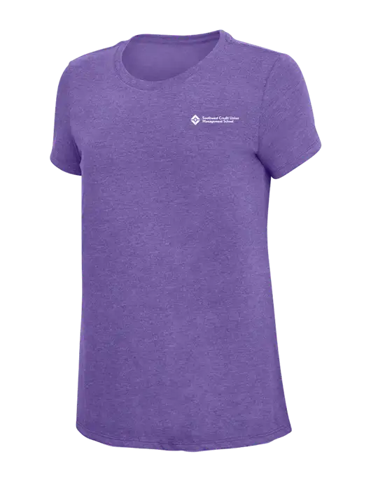 Womens Simply Soft Purple Frost 4.5oz  Poly/Combed Ring Spun Cotton T-Shirt w/SCMS Logo