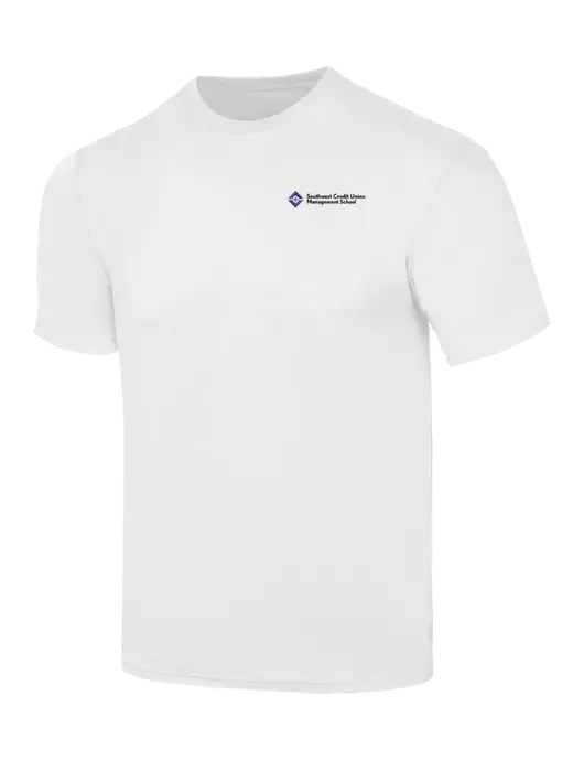 Simply Soft White 4.5oz  Poly/Combed Ring Spun Cotton T-Shirt w/SCMS Logo