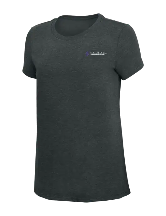 Womens Simply Soft Black Frost 4.5oz Poly/Combed Ring Spun Cotton T-Shirt w/SCMS Logo