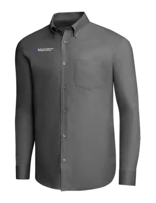 Brooks Brothers Dark Grey Wrinkle-Free Stretch Pinpoint Shirt w/SCMS Logo