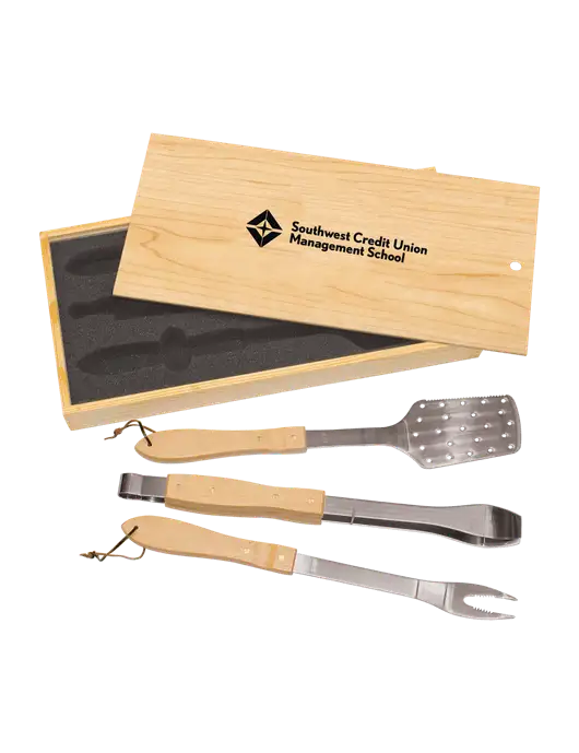 Wood BBQ Gift Set w/SCMS Logo