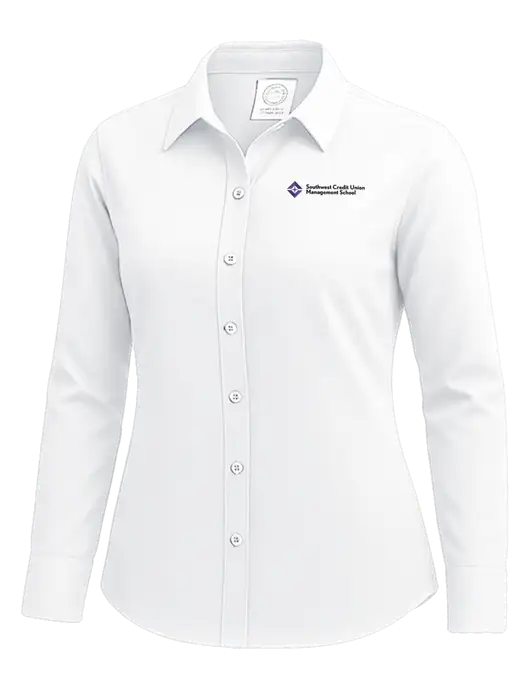 Brooks Brothers Womens White Wrinkle-Free Stretch Nailhead Shirt w/SCMS Logo